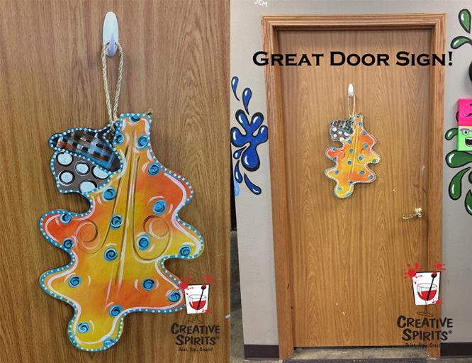 Leaf Door Hanger Painting Sioux Falls Arts Council